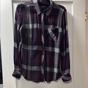 Rails Plaid Button-Up Shirt -  Navy Red White flannel size small